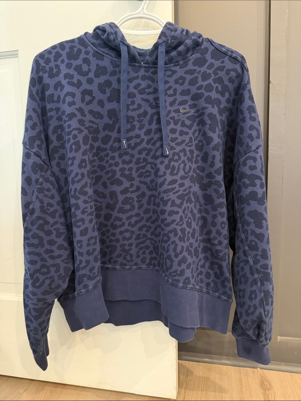 Women’s Nike Navy Blue Leopard Print Hooded Sweatshirt